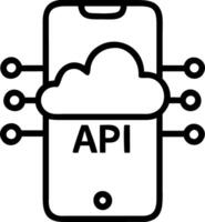 Close up of a cloud API integration on a smartphone futuristic background copy space vector