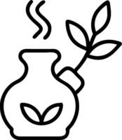 Close up of a calming herbal steam inhaler with natural herbs copy space below. vector