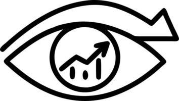 Close up of a businessman eye reflecting a green financial chart with copy space vector