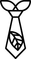 Close up of a businessmans tie with a green leaf pattern and copy space vector
