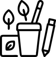 Close up macro of eco friendly office supplies arranged neatly on a desk leaving space for text vector