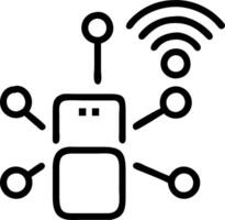 Close up macro of a business leader using IoT for smart business solutions with copy space vector