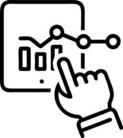 Close up macro of a business analyst using augmented reality for innovative data analysis with copy space vector