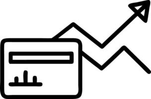 Clean white background with credit card and upward arrow vector