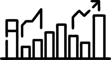 City skyline with green bars graph overlay and copy space vector
