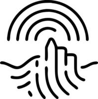 City skyline with fingerprint overlay and copy space Set 2 vector