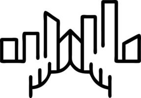 City skyline with DNA helix overlay and copy space vector