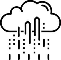 City skyline with glowing binary rain and copy space vector