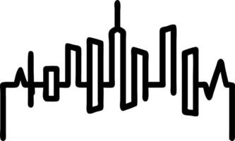 City skyline with digital waveforms and copy space vector