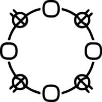 Circular border frame with red lanterns and Fortune symbol copy space in center. Set 2 vector