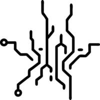 City map formed by glowing circuit lines with copy space vector