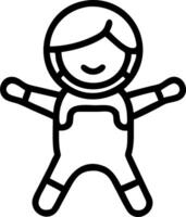 Child pretending to be an astronaut in a playground with copy space vector