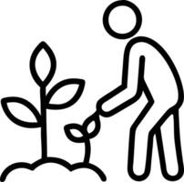 CEO planting tree in company garden for sustainability initiative vector