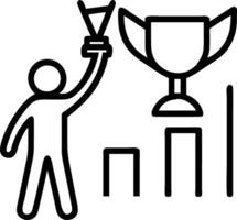CEO hand holding trophy with success chart in background vector