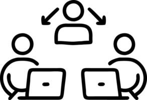 Casual meeting in coffee shop with digital devices and copy space vector
