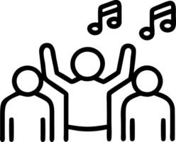 Candid shot of people singing together in a park with copy space on the right. vector