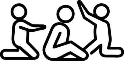 Candid shot of people participating in a group yoga session in a park copy space on the side. Set 2 vector