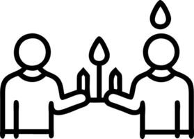 Candid shot of people lighting candles in remembrance with copy space to the left. vector