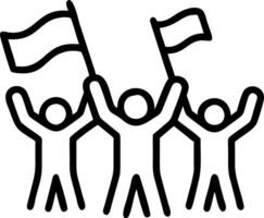 Candid shot of people from diverse backgrounds waving flags during a parade with copy space above. vector
