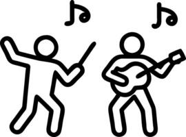 Candid image of musicians playing traditional instruments at festival with copy space to the right. vector