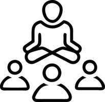 Candid image of group participating in guided meditation copy space above. Set 2 vector