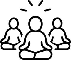 Candid image of group participating in guided meditation copy space above. vector