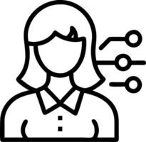 Businesswoman using AI powered CRM system in macro portrait copy space vector