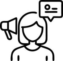 Businesswoman using AI driven marketing automation tools in macro portrait copy space vector