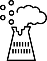 Abstract factory chimney emitting digital binary code smoke vector