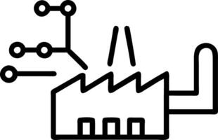 Abstract factory connected by circuit lines with soft bokeh vector