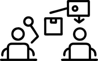 Warehouse workers coordinating with AI inventory robots vector