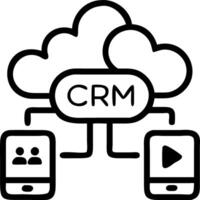 Team of marketers using cloud based CRM on smartphones with copy space vector