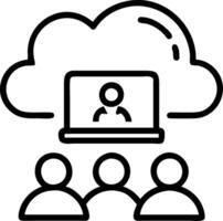 Teachers conducting online class using cloud platforms vector