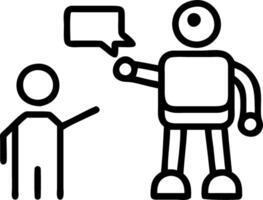 Teacher and robot co teaching in a modern classroom vector