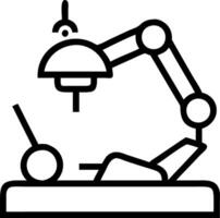 Surgeon operating robotic surgical system in operating room vector