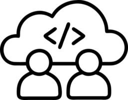 Software developers coding on cloud based platforms vector