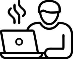 Soft Abstract of Remote Worker with Coffee and Laptop in Cafe vector
