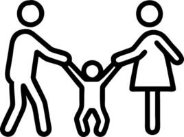 Soft Abstract of Parents Swinging Child Between Them on the Beach vector