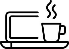 Soft Abstract of Laptop and Coffee Mug on Cafe Table vector