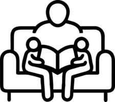 Soft abstract of a grandfather reading a story to his grandchildren on the couch vector