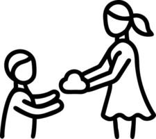 Soft Abstract of a Mother and Daughter Collecting Seashells vector