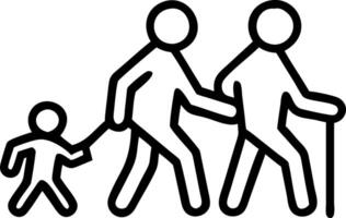 Soft abstract of a multi generational family going on a hike together vector