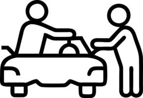 Soft abstract of a father and son working together on a car in the garage vector