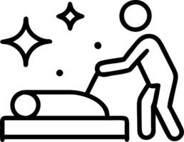 Soft Abstract of a Person Making Bed in the Morning Light vector