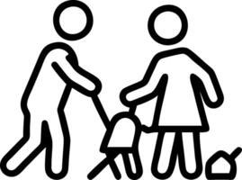 Soft abstract of a family cleaning up together after a meal with multiple generations helping vector