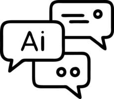 Soft abstract image of speech bubbles with AI icons over business background vector