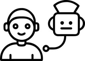 Soft abstract image of robot and customer support agent blending over bokeh background vector