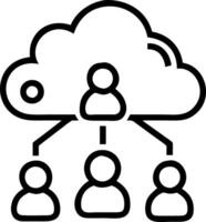 Soft abstract image of people networking through cloud technology and copy space vector