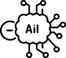 Soft abstract image of interconnected AI and human brain icons over business background vector