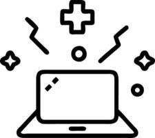 Soft abstract image of holographic medical icons floating over tablet device and copy space vector
